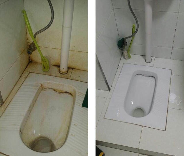 蹲便器/马桶两边总泛黄,隔壁保姆用一杯醋就解决了,简单实用!